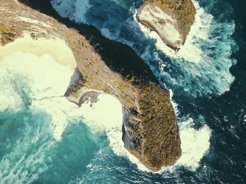Kelingking Beach Nusa Penida Bali drone